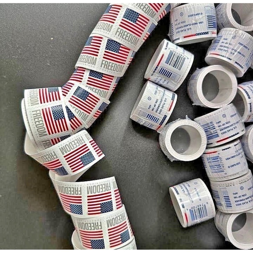 USPS Forever Stamps 2023 Freedom US Flag Coil of 100 First Class Postage